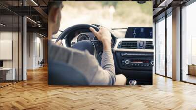 young man in the car Wall mural