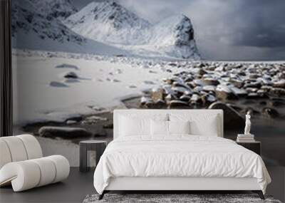 ocean and snow Wall mural