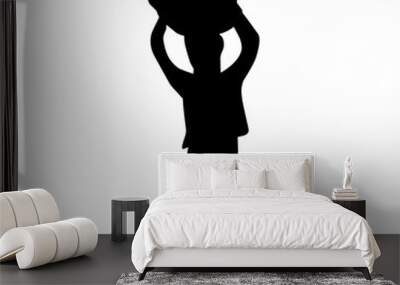 children working silhouette Wall mural