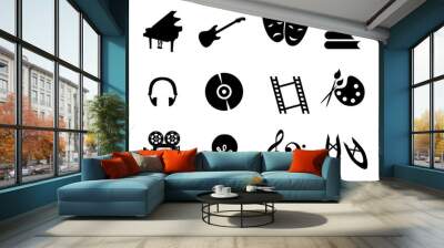 
set of icons dedicated to arts: painting, music, literature, ballet, theater and cinema. Wall mural