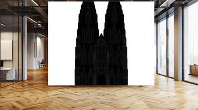 the illustration with landmark the Cologne Cathedral Wall mural