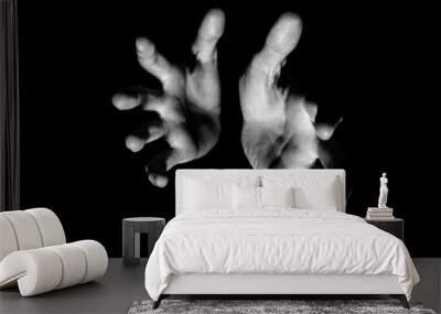 hands black and white background Wall mural