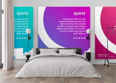 3D bubble testimonial banner, quote, infographic. Social media post template designs for quotes. Empty speech bubbles, quote bubbles and text box. Vector Illustration EPS10. Wall mural