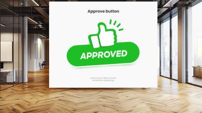 Accept, confirm, verified, approved label badge flag button for mobile app, website, UI UX, promotion. High quality vector illustration EPS10 Wall mural