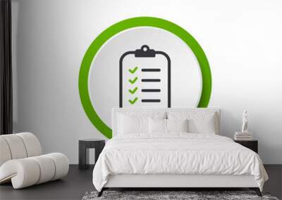 Checkmark and check icon. Approval check and true icon. Set quality sign, green tick. Approve line art vector color icon for apps and websites and ui ux. Wall mural