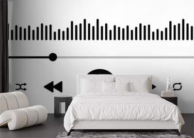 media music player interface isolated on white background. multimedia frame template. mockup live st Wall mural