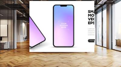 realistic smartphone mockup. mobile phone vector with isolated on white background. device front vie Wall mural