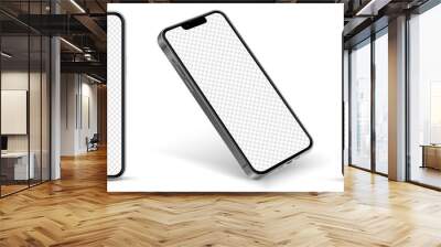 Realistic smartphone mockup. Mobile phone vector with isolated on white background. Device front view. 3D mobile phone with shadow. Realistic, high quality smart phone mockup for ui ux presentation. Wall mural