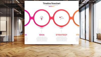 Timeline infographic design with 6 options or steps. Infographics for business concept. Can be used for presentations workflow layout, banner, process, diagram, flow chart, info graph, annual report. Wall mural