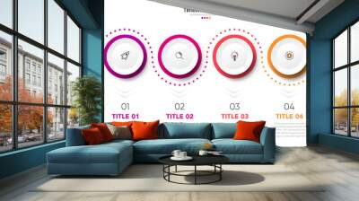 Timeline infographic design with 6 options or steps. Infographics for business concept. Can be used for presentations workflow layout, banner, process, diagram, flow chart, info graph, annual report. Wall mural