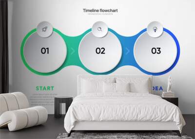 Timeline infographic design with options or steps. Infographics for business concept. Can be used for presentations workflow layout, banner, process, diagram, flow chart, info graph, annual report. Wall mural