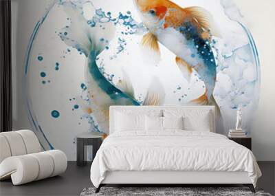 goldfish in a glass bowl Wall mural