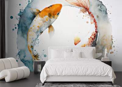 watercolor fish Wall mural