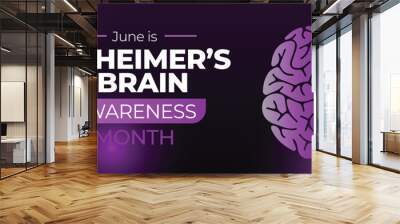 Alzheimer's and Brain Awareness Month. June. Vector banner. Eps10 Wall mural