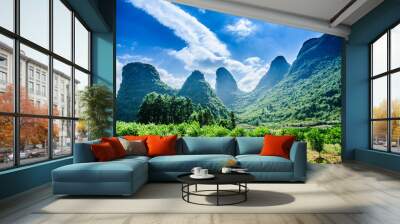 Beautiful  mountains scenery with blue sky
 Wall mural