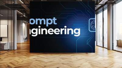 Prompt Engineering Banner. Futuristic concept for new career path. Vector design Wall mural