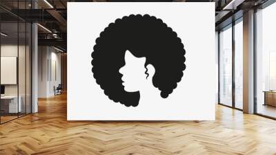 African black woman icon logo vector.  Wall mural