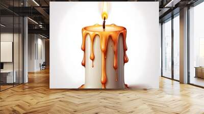 Burning candle with melting wax vector illustration design, isolated on white background. Wall mural