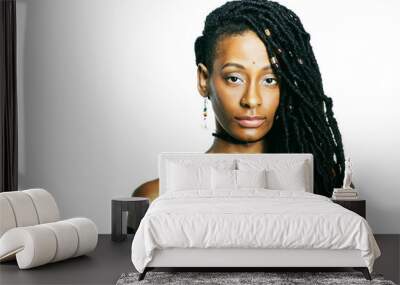 African American woman with dreadlocks looking at the camera Wall mural