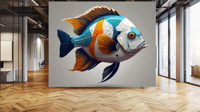 Illustration fish Wall mural