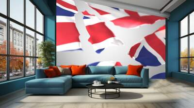 UK flag tearing apart after brexit inestability Wall mural