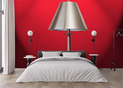 Lamp with a red background Wall mural