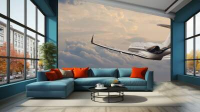 Private jet in flight Wall mural