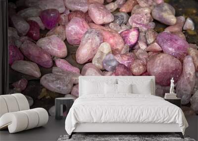 various stones with pink tones of different sizes Wall mural