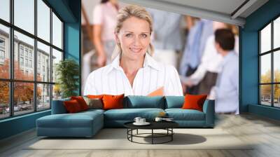 Portrait of attractive business woman Wall mural