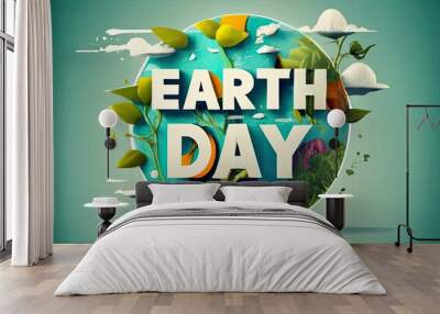 2024 Earth Day theme Concept with Generative AI. Wall mural