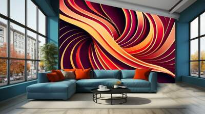 Luxury abstract Radiant Red curve background with glitter light effect decoration with Generative AI. Wall mural