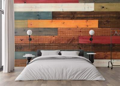 Multicolor wooden wall Wall mural