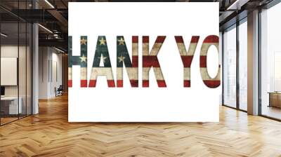 thank you with vintage usa flag Wall mural