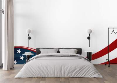 usa transparent flag card  Wall mural