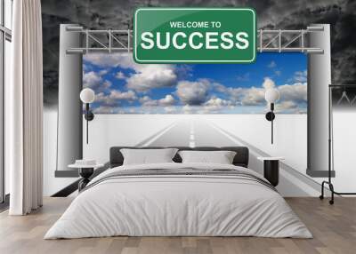 welcome to success 2 sky with clouds Wall mural