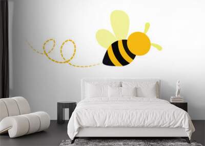 Yellow Honey Bumblebee, Yellow Bee Insect  Wall mural