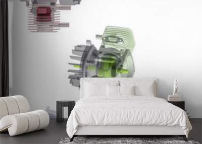 3d engine on white Wall mural