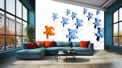 A winner in a group of runners Wall mural