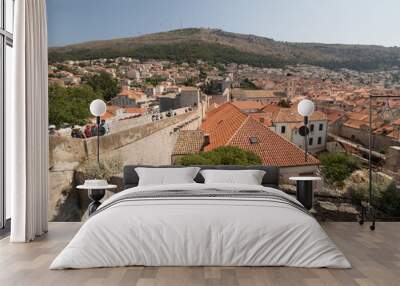 Vista de Dubrovnik desde las murallas de la ciudad Wall mural