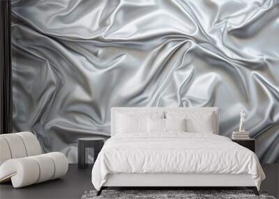 silver metallic fabric background wallpaper/banner Wall mural