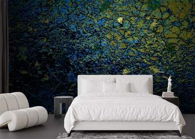 abstract blue green rough surreal crackle cracked texture background Wall mural