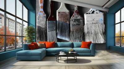 paintbrushes in a row Wall mural