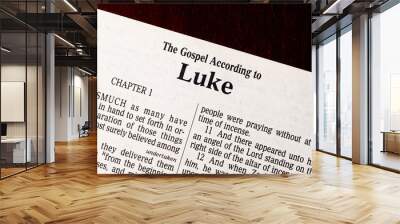 The Book of Luke Title Page Close-Up Wall mural