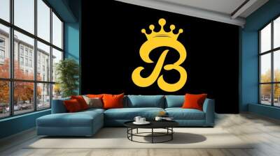 Initial letter B with crown Wall mural