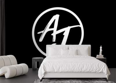 Modern shape of AJ initial letter Wall mural