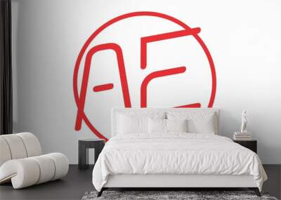 Unique shape of AE initial letter Wall mural