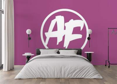 Unique shape of AF initial letter Wall mural