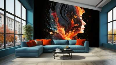 fire and smoke Wall mural