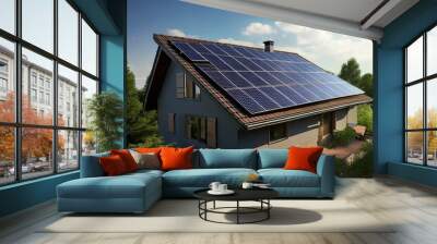 solar panels on a roof Wall mural