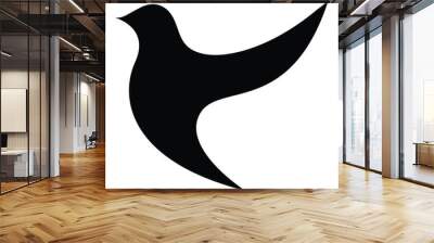 Abstract geometric bird vector icon design. Simple flat icon. Wall mural